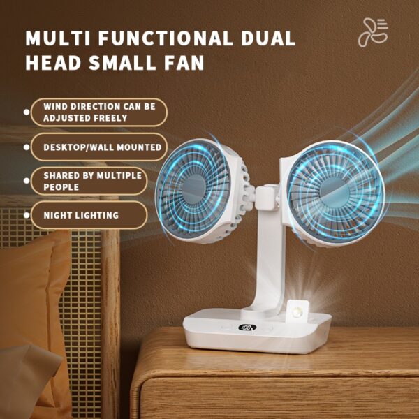 Z01 Dual-head Charging Wall Fan - Image 3