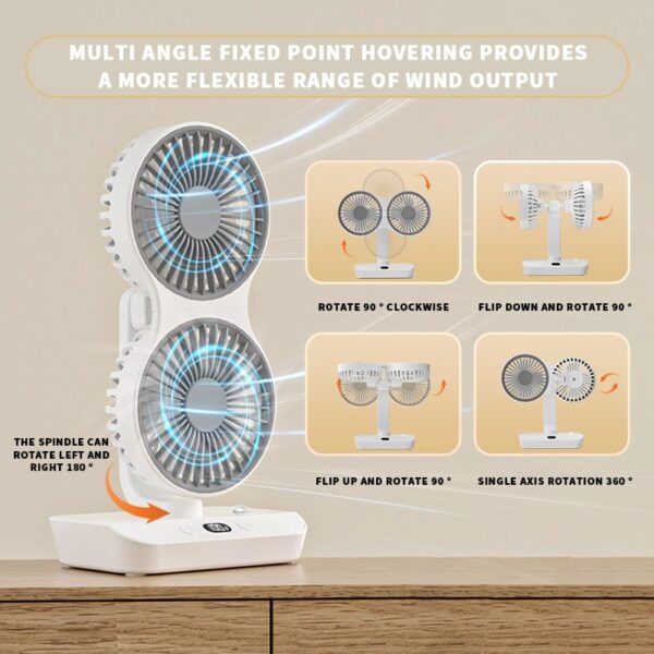 Z01 Dual-head Charging Wall Fan - Image 4