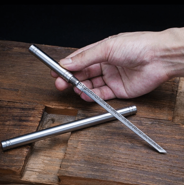 All-steel Bastard Stick Knife Carry-on Tea Knife Longquan Stainless Steel One-piece Tea Needle Tea Ceremony Toys Metal Ornaments