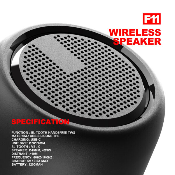 Portable Waterproof Round Bluetooth Speaker - LBS020 - Image 4