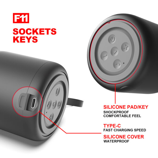 Portable Waterproof Round Bluetooth Speaker - LBS020 - Image 6
