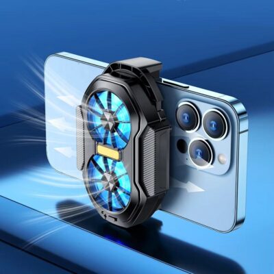 Dual Fan Mobile Phone Radiator Plug-in/Rechargeable Portable Game Heat Sink Air Cooling Type-C for Android IOS PUBG Game Cooler