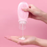 2026 Eco-Friendly Trending Products Portable Pink Silicone 100ML Refillable Shampoo Bottle BPA-Free Travel Essentials Kit Lotion 4