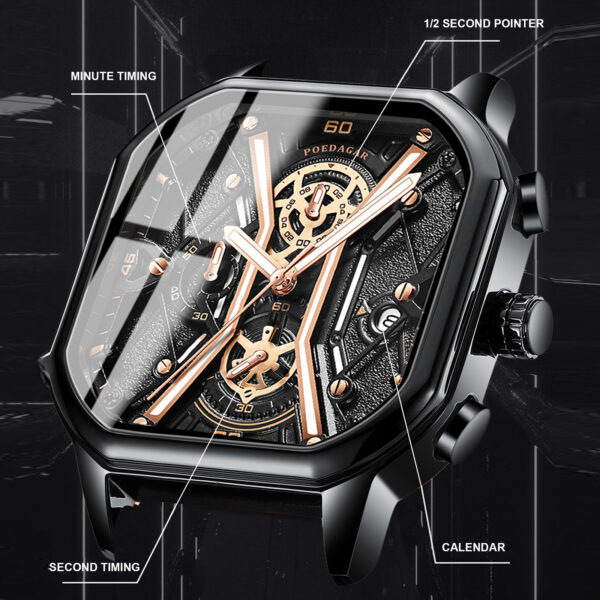 Poedagar Men’s Sport Chronograph Watch - LW007 - Image 4