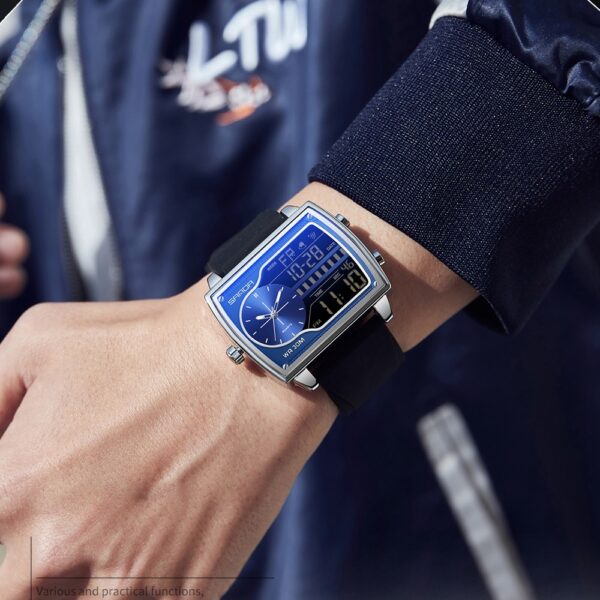 SANDA Men’s Digital Leather Sport Watch - LW004 - Image 4