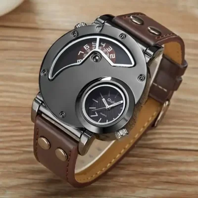 Unique Design Mens Style Original Quartz Watch Pu Leather Strap Auto Date Sports Wristwatch for Men Montre Relojes Uhr