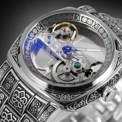 Mechanical Watches Luxury GENTLEMAN'S TASTE Stainless Steel Automatic Transparent Watch for Man